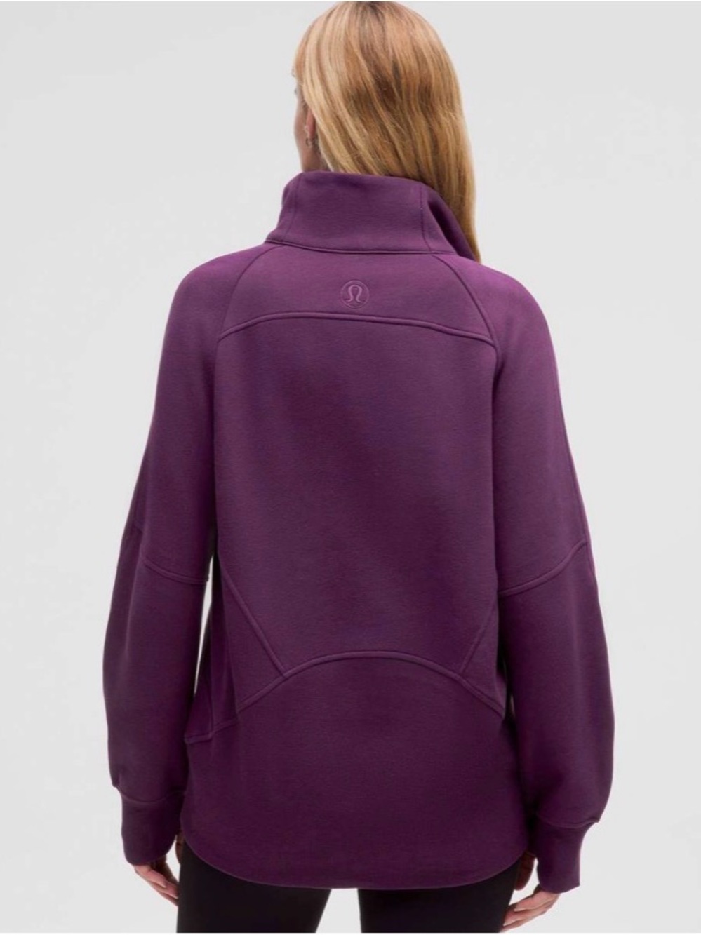 Lululemon Oversized  Half-Zip Funnel Neck Scuba - Dramatic Magenta/Gold~NWT - Picture 4 of 6